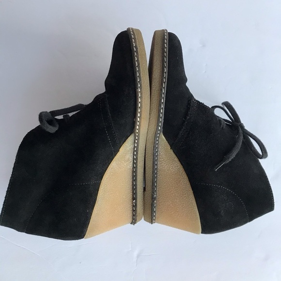 J. Crew black suede leather wedge heel laced chukka booties - Picture 6 of 7